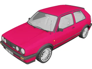 Volkswagen Golf Mk2 GTI Typ 19E (1989) 3D Model