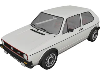 Volkswagen Golf Mk1 GTI Typ-17 (1975) 3D Model