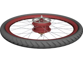 Rear Wheel with CVT Hub 3D Model