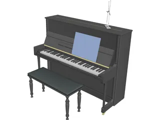 Piano 18th century 3D Model 3D Preview