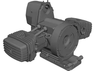 Dnepr Motorcycle Engine CAD 3D Model