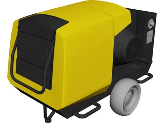 Mobile Air Compressor 3D Model