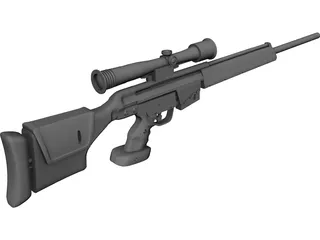 PSG-1 Sniper Rifle 3D Model 3D Preview