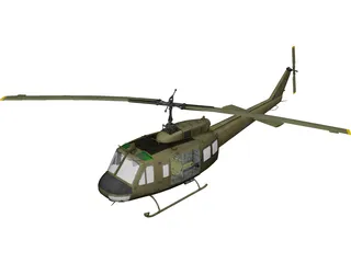 UH-1H Marines (Vietnam) 3D Model