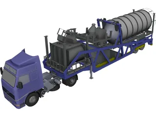 Mobile Concrete Batching Plant Mixer Unit Mobile CAD 3D Model