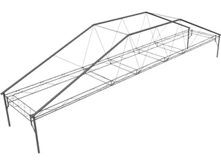 Fink Truss Bridge CAD 3D Model