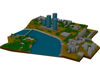 Astana River 3D Model