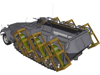 Sd.Kfz. 251/1 Ausf. C Wurfrahmen 3D Model