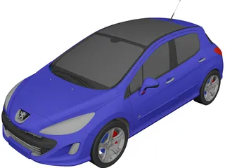Peugeot 308 GTI 3D Model 3D Preview