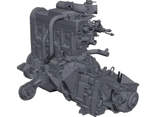 Engine Vaz 21083 CAD 3D Model