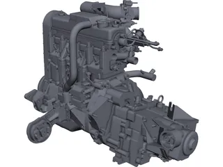 Engine Vaz 21083 3D Model