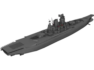 Musashi Battleship 3D Model