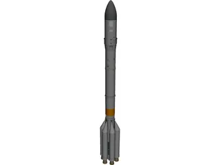 Proton Rocket 3D Model