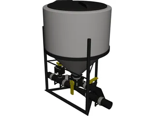 Feeder Tank with Control Valves 3D Model