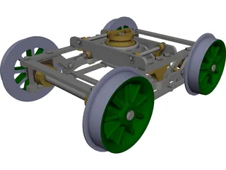Bogie L&N 10 Wheel CAD 3D Model