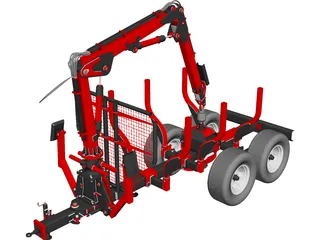 Truck Forest Trailer CAD 3D Model