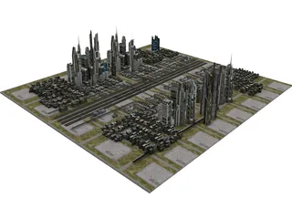 Metro City of the Future 3D Model 3D Preview