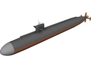 Los Angeles Class Attack Sub 3D Model