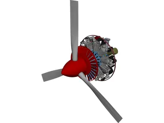 Vedeneyev M14P Engine CAD 3D Model