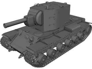 KV-2 Heavy Tank 3D Model