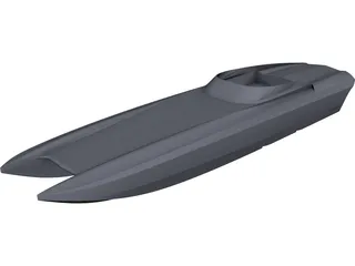 Twin Hull Boat CAD 3D Model