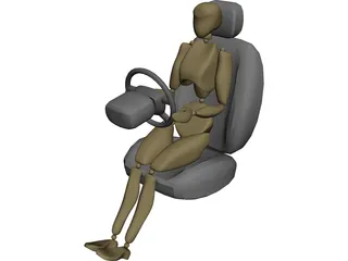 Woman Driving 3D Model