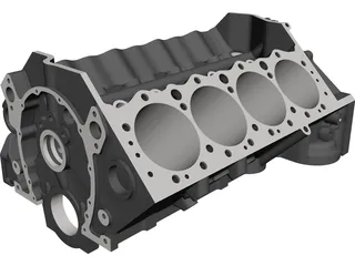 Small Block Chevrolet Engine Block CAD 3D Model