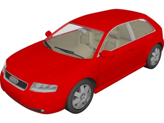 Audi A3 3-door 3D Model 3D Preview