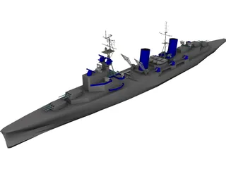 Belfast Light Cruiser 3D Model