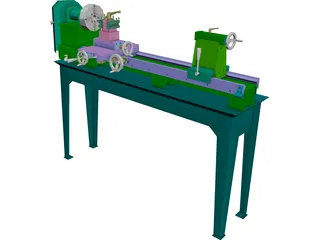 Metal Lathe 3D Model