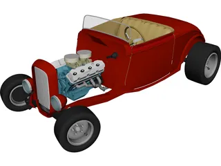 Ford Hotrod Roadster (1932) 3D Model 3D Preview