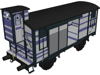 Train Car Box 3D Model 3D Preview
