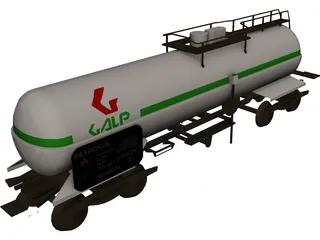 Oil Tank Train Car 3D Model