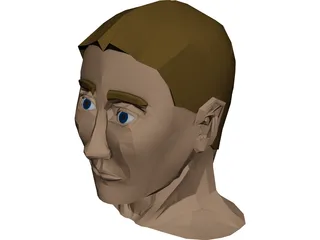 Justins Male Head 3D Model