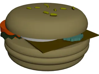 Hamburger [+All Toppings] 3D Model