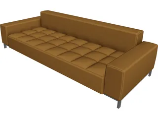 Couch Leather Pillow 3D Model