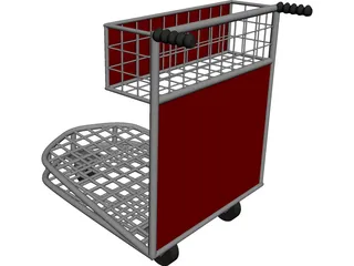 Airport Luggage Cart 3D Model