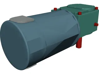 Worm Gear Motor Medium 3D Model