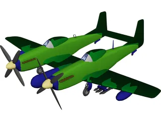 F-82 Twin Mustang 3D Model