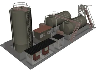 Petroleum Refinery 3D Model