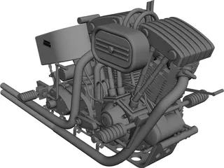 Harley Engine 3D Model