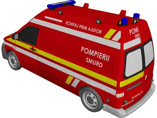 Volkswagen Transporter T5 Ambulance (2013) CAD 3D Model