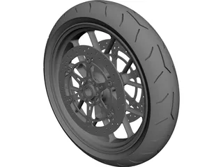 Motorcycle Front Wheel 3D Model 3D Preview