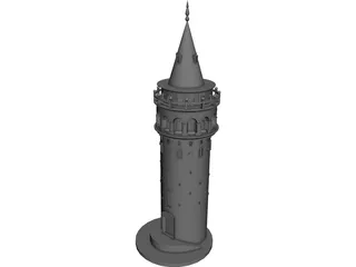 Galata Tower Turkey Istanbul 3D Model