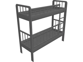 Two-Level Children Bed CAD 3D Model
