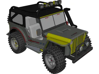 Jeep Wrangler 4x4 Expedition CAD 3D Model
