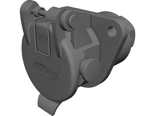 ABS Socket for Trailer CAD 3D Model