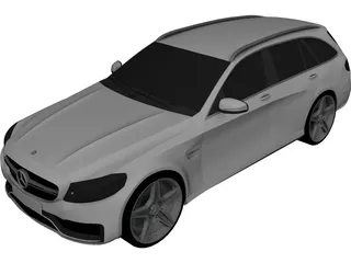 Mercedes-Benz C63 AMG Estate (2014) 3D Model