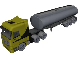 Mercedes-Benz Tank Truck CAD 3D Model