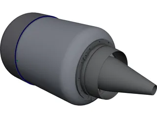 KJ-66 Jet engine CAD 3D Model